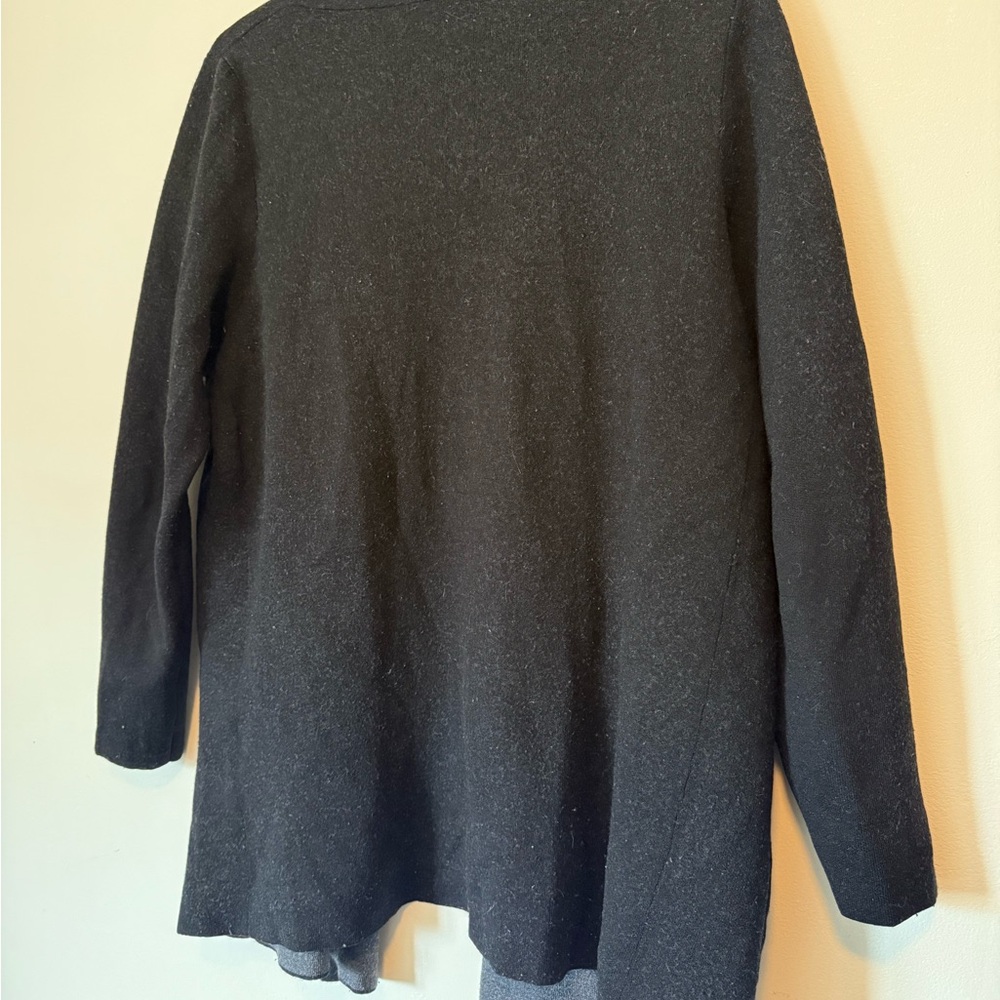 Aritzia Babaton Beekman Black&Grey Merino Wool Blend Colorblock Cardigan Large - Picture 8 of 8